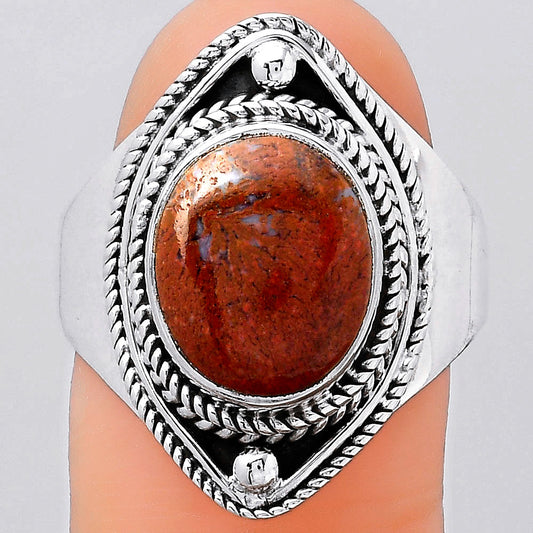 Natural Red Moss Agate Ring size-9 R-1258 SDR245945