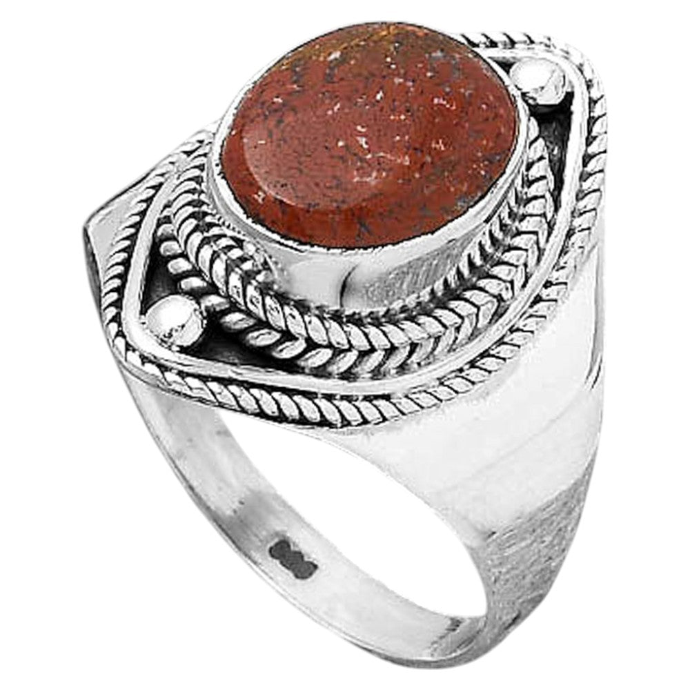 Natural Red Moss Agate Ring size-9 R-1258 SDR245946