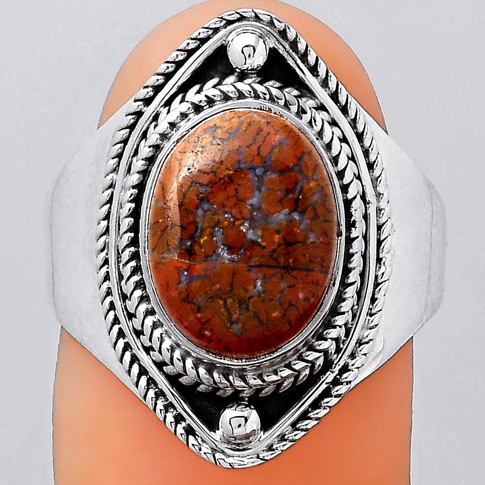 Natural Red Moss Agate Ring size-8.5 R-1258 SDR245947