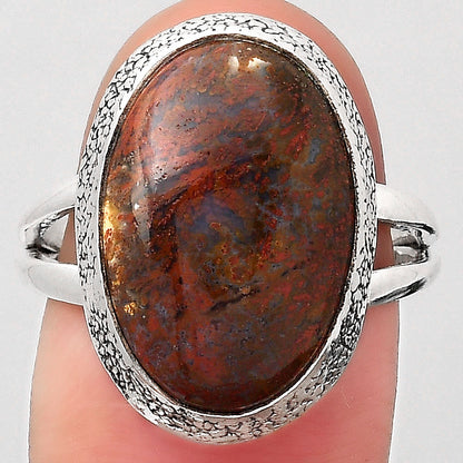 Natural Red Moss Agate Ring size-7.5 R-1307 SDR245956