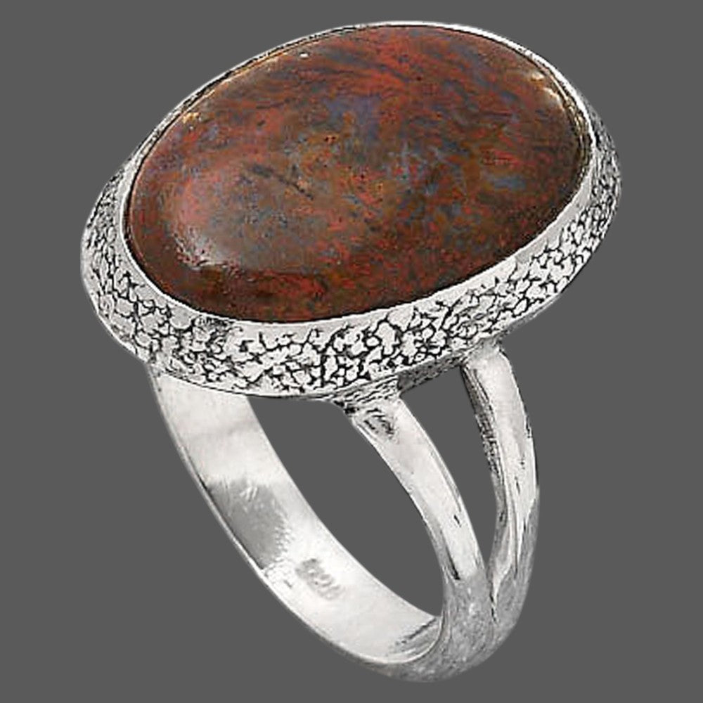 Natural Red Moss Agate Ring size-7.5 R-1307 SDR245956