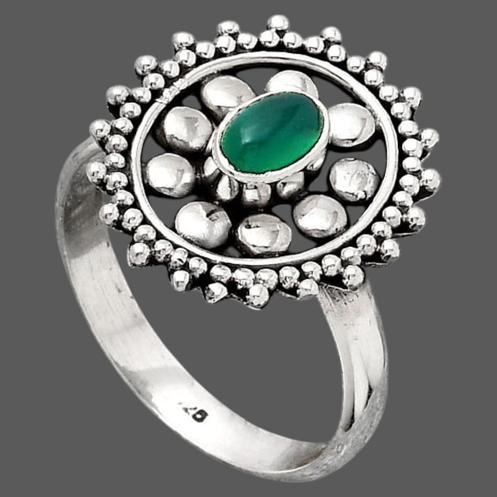 Natural Green Onyx Ring size-7 R-1273 SDR245991