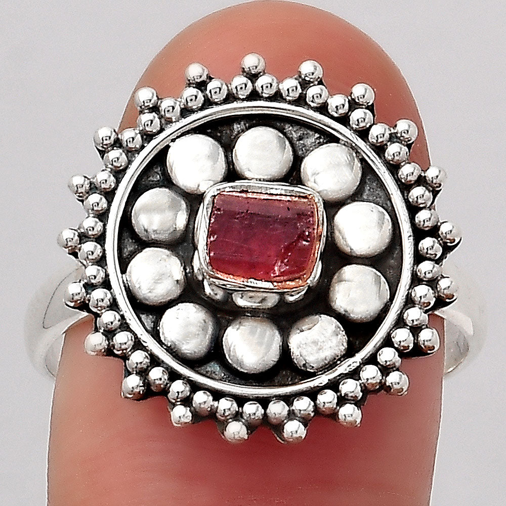 Natural Pink Tourmaline Rough Ring size-8.5 R-1273 SDR245994