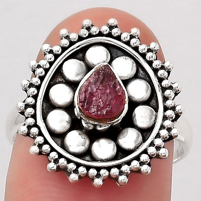 Natural Pink Tourmaline Rough Ring size-7 R-1273 SDR245995