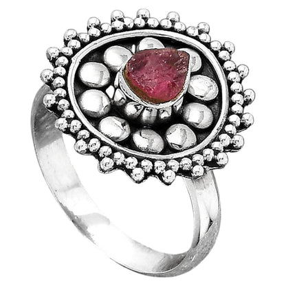 Natural Pink Tourmaline Rough Ring size-7 R-1273 SDR245995