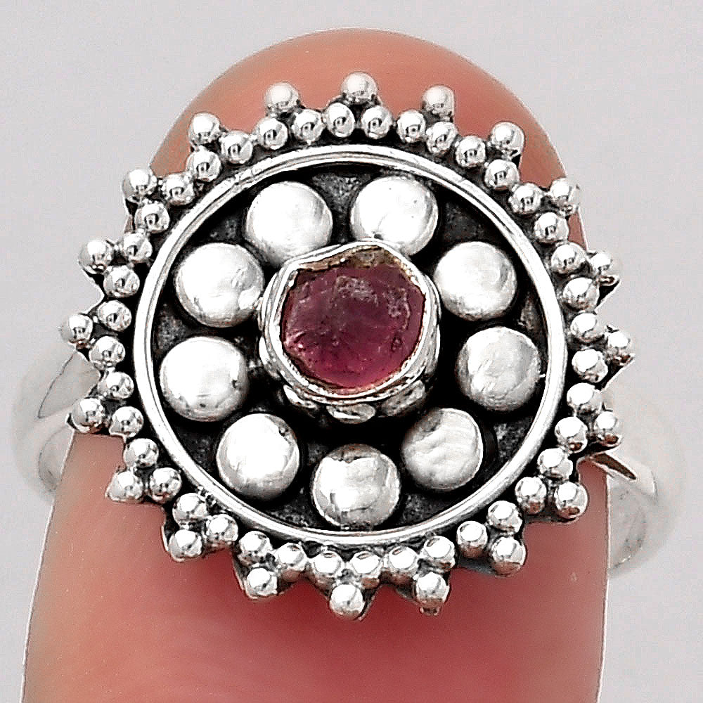 Natural Pink Tourmaline Rough Ring size-8 R-1273 SDR246000