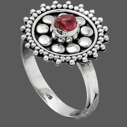 Natural Pink Tourmaline Rough Ring size-8 R-1273 SDR246000