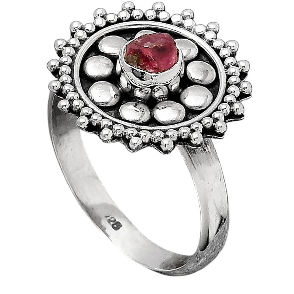 Natural Pink Tourmaline Rough Ring size-8 R-1273 SDR246000