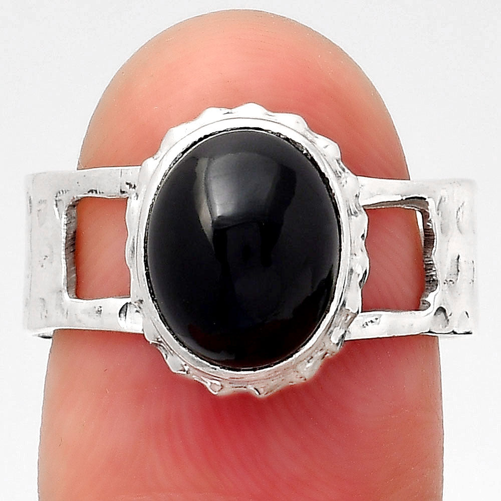 Natural Black Onyx - Brazil Ring size-7 R-1545 SDR246007