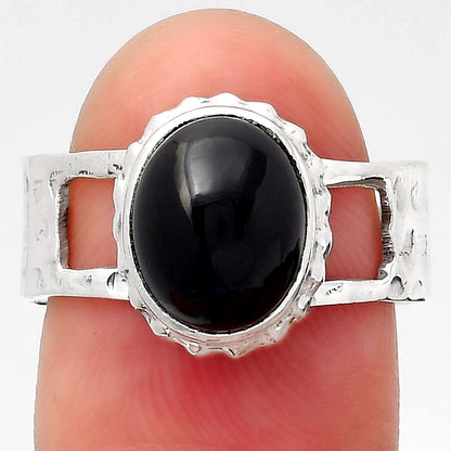 Natural Black Onyx - Brazil Ring size-7 R-1545 SDR246007