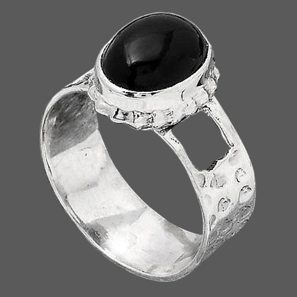 Natural Black Onyx - Brazil Ring size-7 R-1545 SDR246007