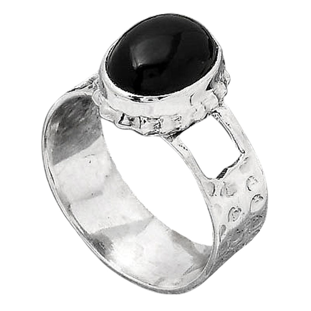 Natural Black Onyx - Brazil Ring size-7 R-1545 SDR246007