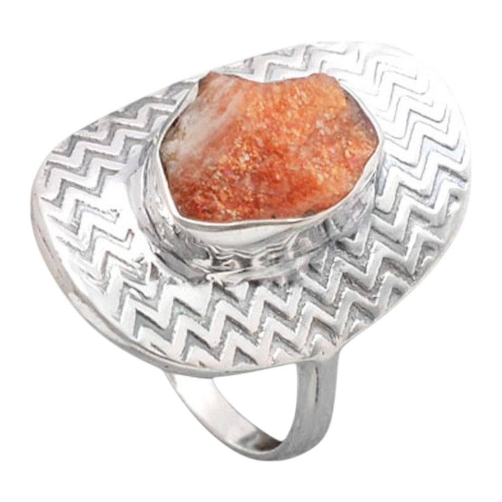 Natural Sunstone Rough Ring size-8 R-1376 SDR246011