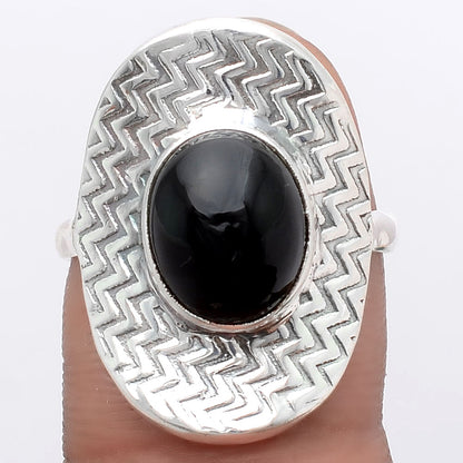 Natural Black Onyx - Brazil Ring size-8 R-1376 SDR246016