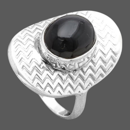Natural Black Onyx - Brazil Ring size-8 R-1376 SDR246016