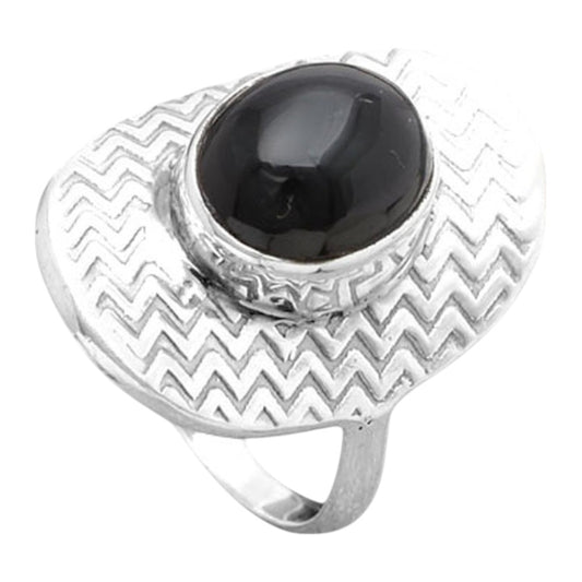 Natural Black Onyx - Brazil Ring size-8 R-1376 SDR246016