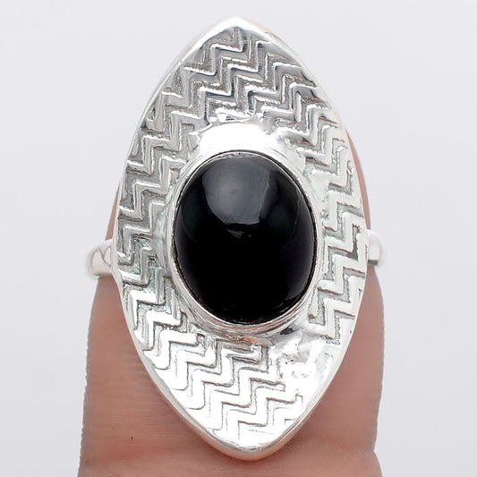 Natural Black Onyx - Brazil Ring size-7 R-1376 SDR246023