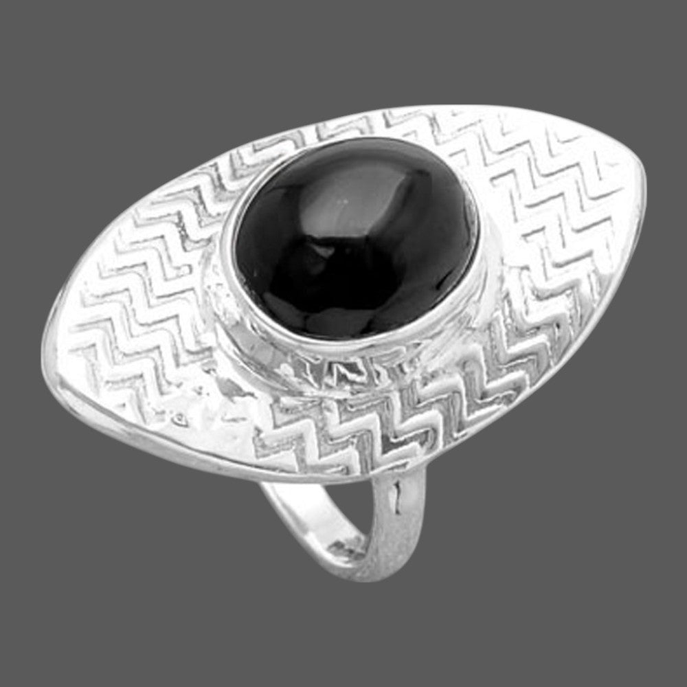 Natural Black Onyx - Brazil Ring size-7 R-1376 SDR246023
