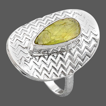 Natural Green Kyanite Rough - India Ring size-8 R-1376 SDR246044