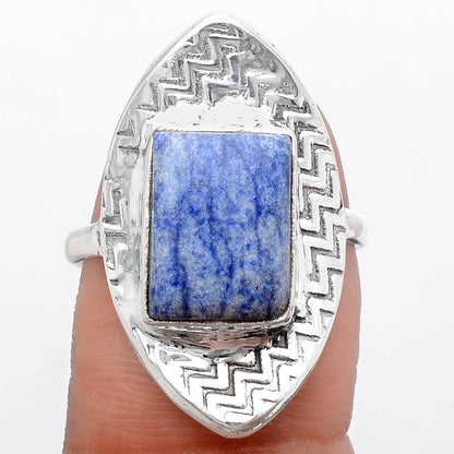 Natural Dumortierite Quartz Ring size-8 R-1376 SDR246045
