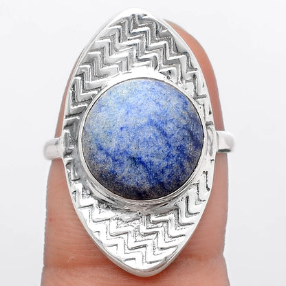 Natural Dumortierite Quartz Ring size-8 R-1376 SDR246046