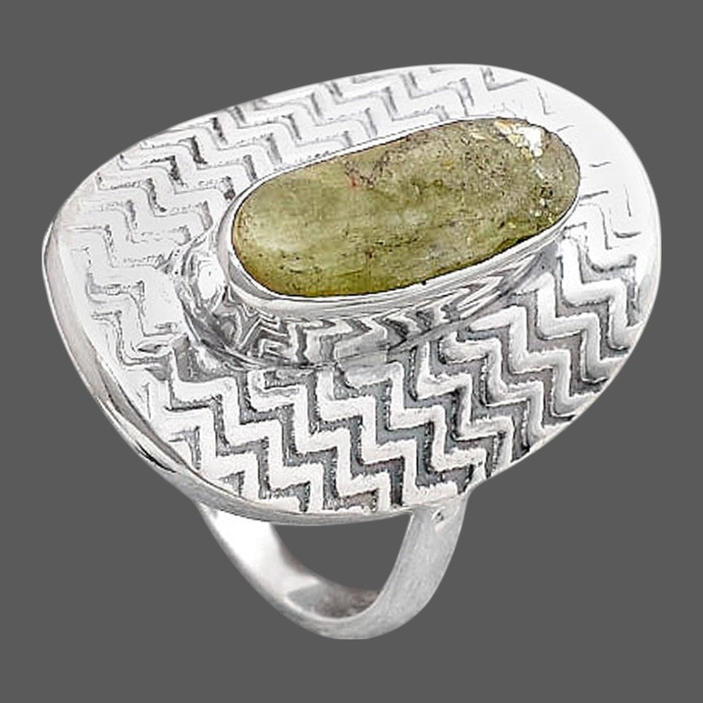 Natural Green Kyanite Rough - India Ring size-8 R-1376 SDR246049