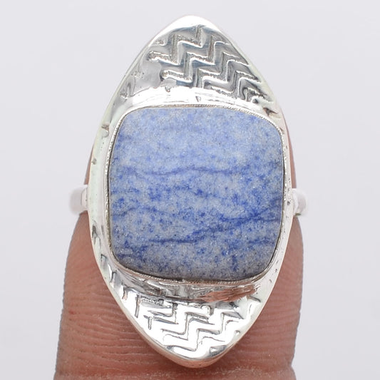 Natural Dumortierite Quartz Ring size-7 R-1376 SDR246050