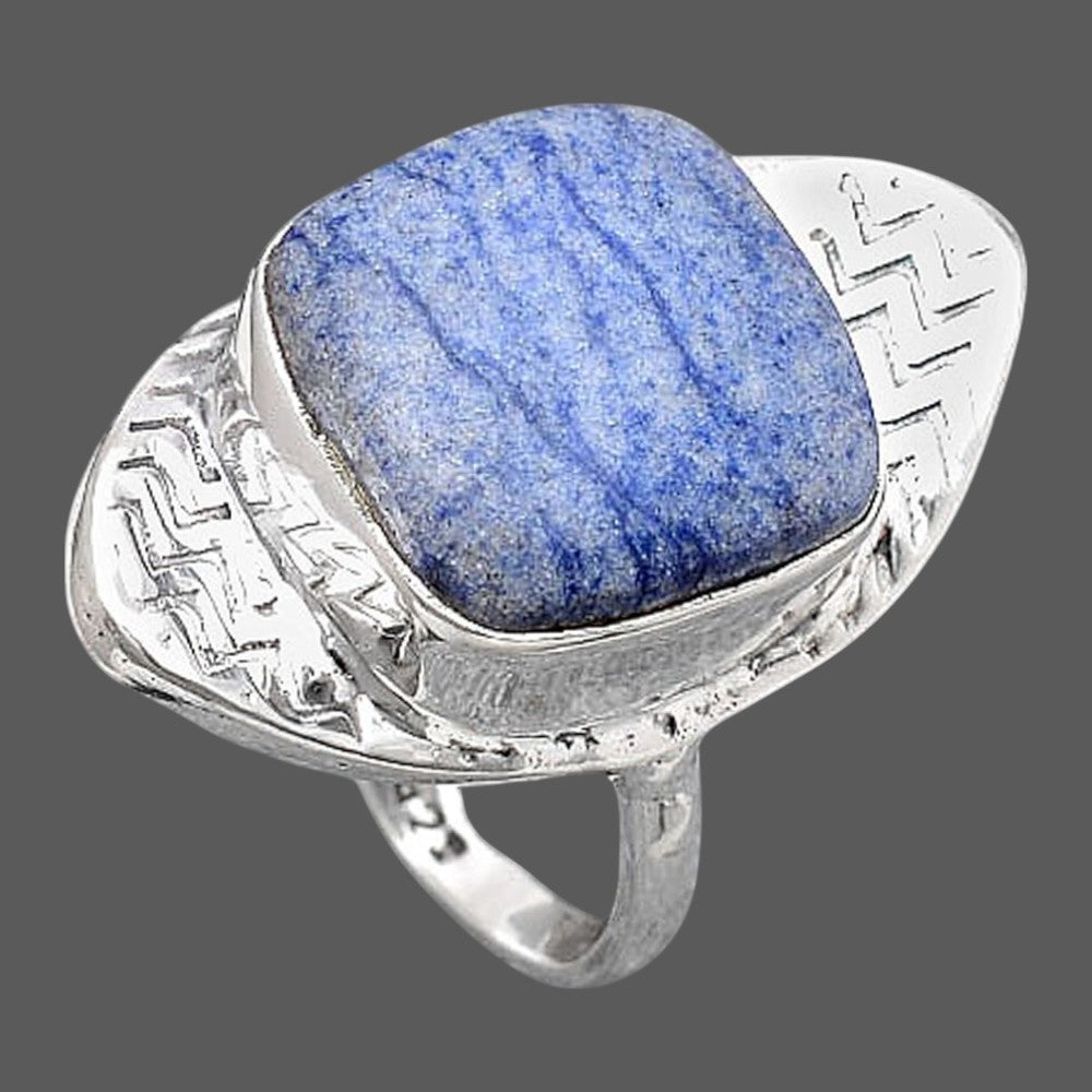 Natural Dumortierite Quartz Ring size-7 R-1376 SDR246050