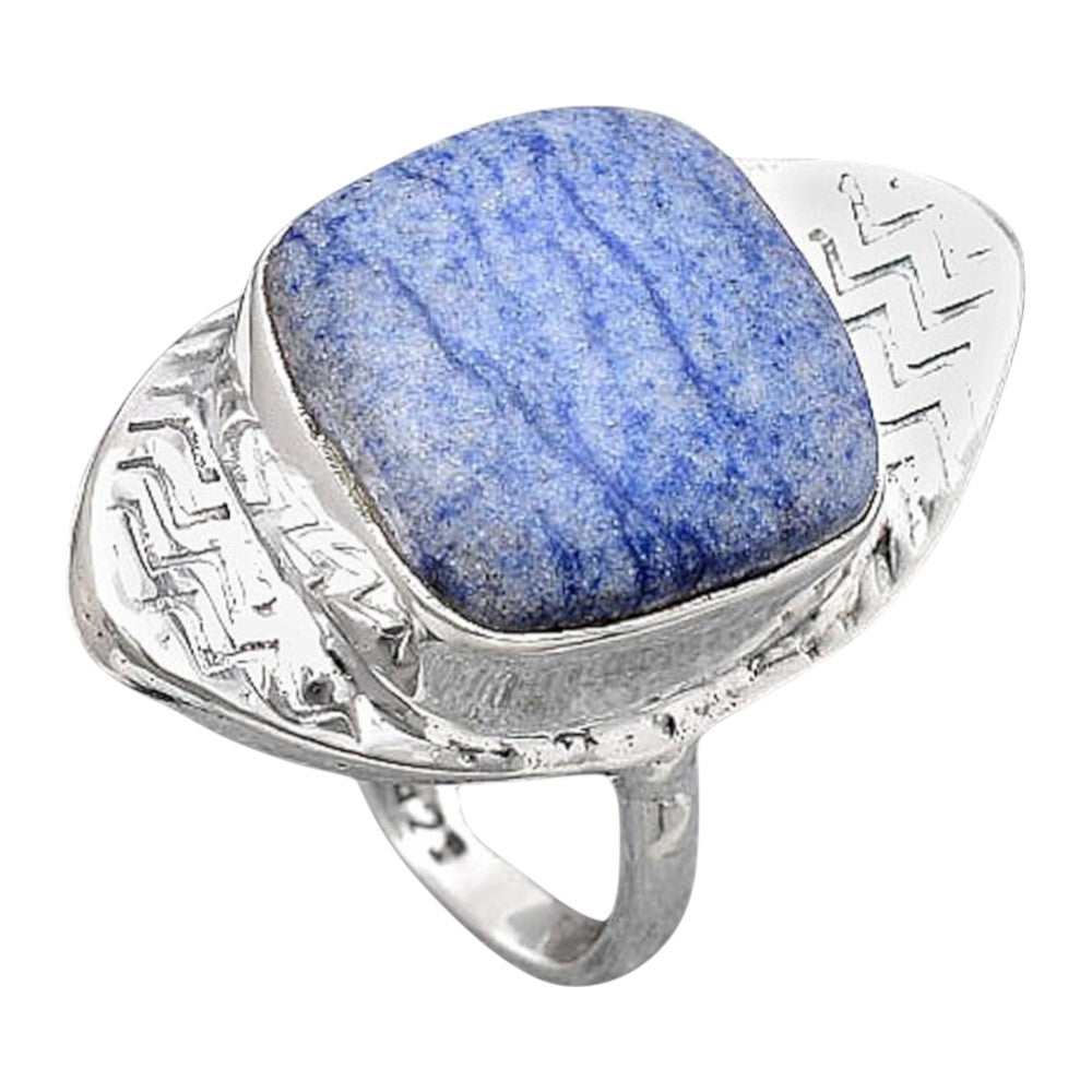 Natural Dumortierite Quartz Ring size-7 R-1376 SDR246050