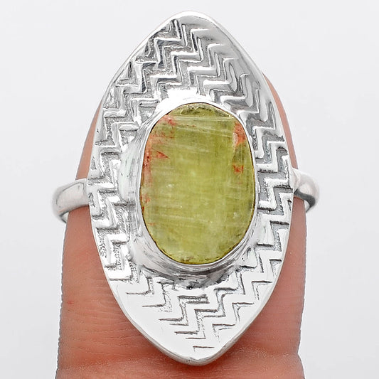 Natural Green Kyanite Rough - India Ring size-9 R-1376 SDR246051