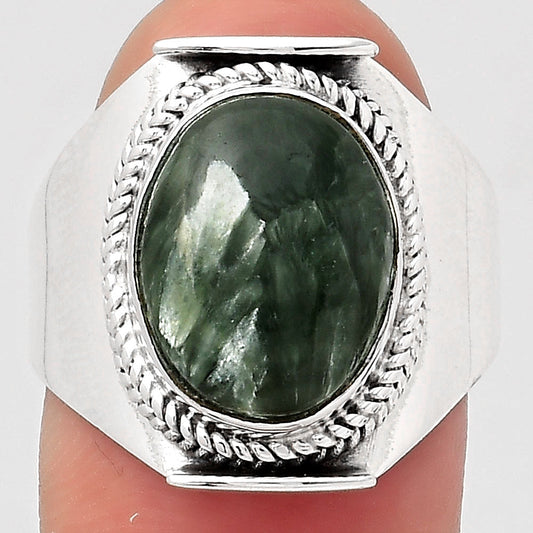 Natural Russian Seraphinite Ring size-8 R-1397 SDR246056