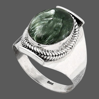 Natural Russian Seraphinite Ring size-8 R-1397 SDR246056