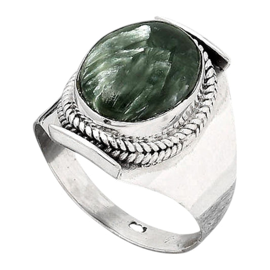 Natural Russian Seraphinite Ring size-8 R-1397 SDR246056