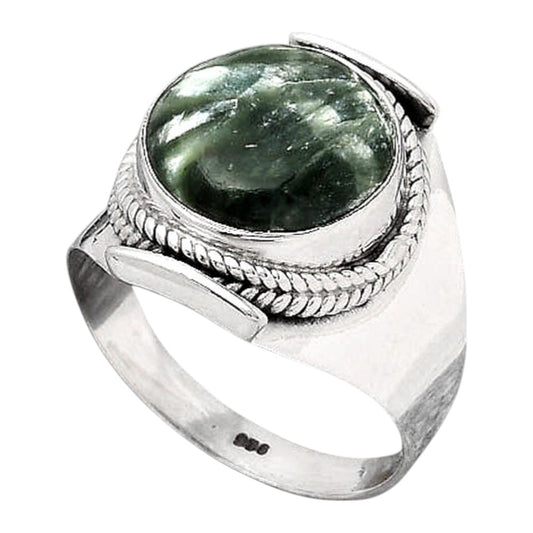 Natural Russian Seraphinite Ring size-8.5 R-1397 SDR246057