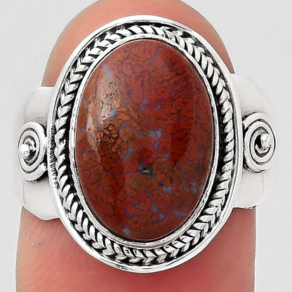 Natural Red Moss Agate Ring size-7.5 R-1398 SDR246068