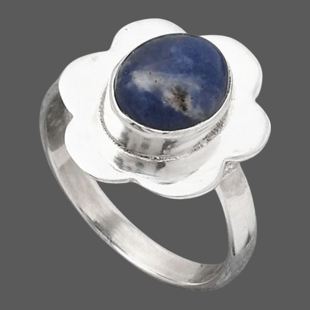 Natural Sodalite Ring size-8 R-1087 SDR246087