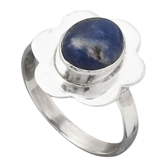 Natural Sodalite Ring size-8 R-1087 SDR246087