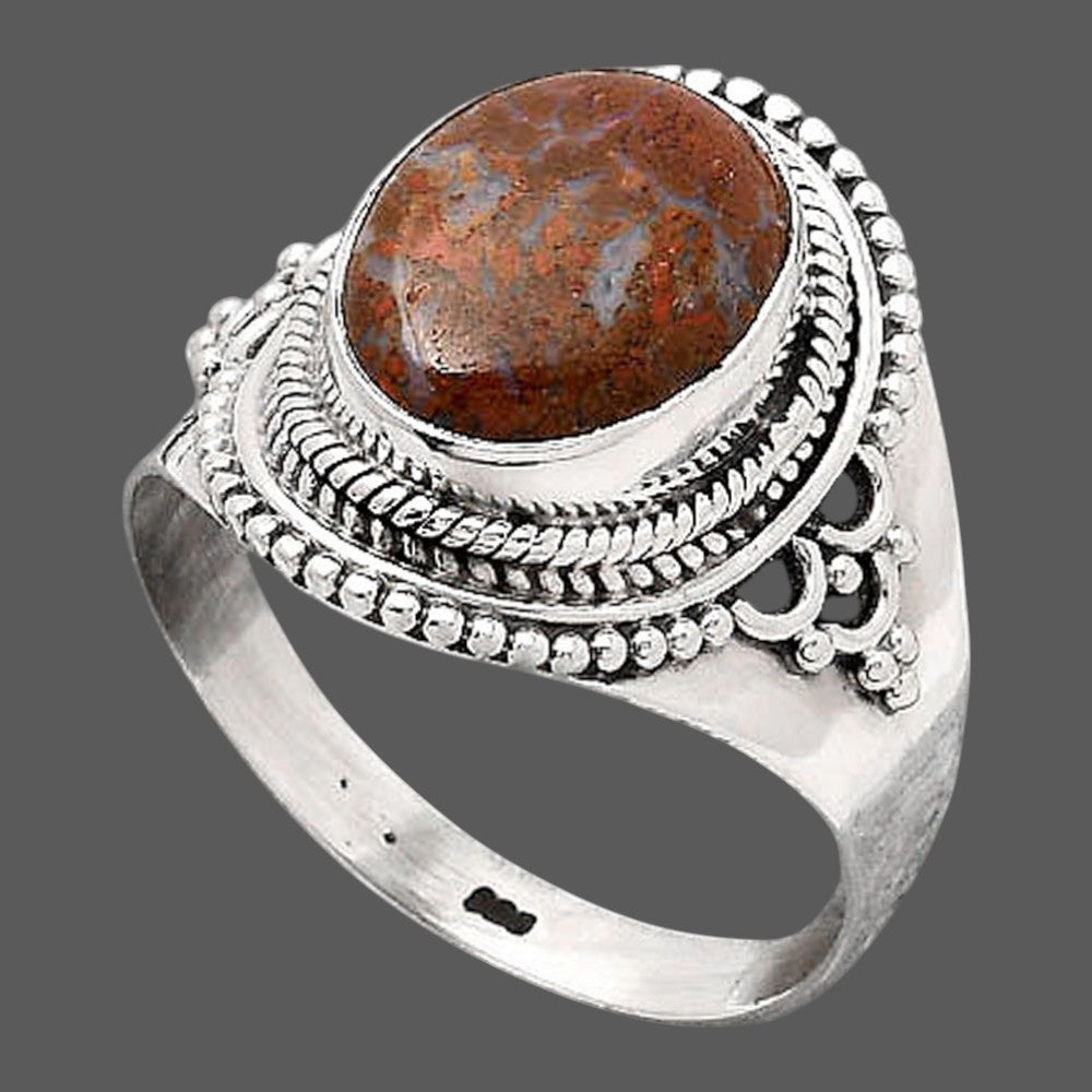 Natural Red Moss Agate Ring size-9 R-1708 SDR246092
