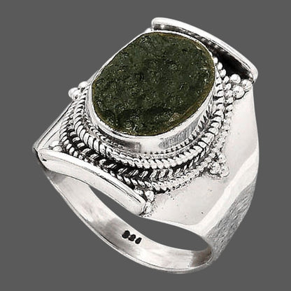 Natural Tektite Rough - Greek Ring size-7.5 R-1397 SDR246094