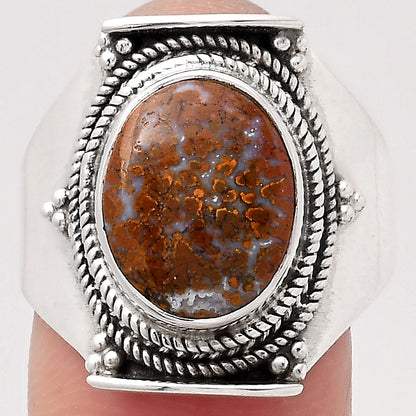 Natural Red Moss Agate Ring size-9 R-1397 SDR246097