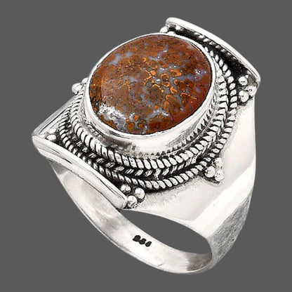 Natural Red Moss Agate Ring size-9 R-1397 SDR246097
