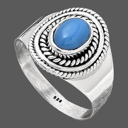 Natural Blue Chalcedony Ring size-7.5 R-1278 SDR246125