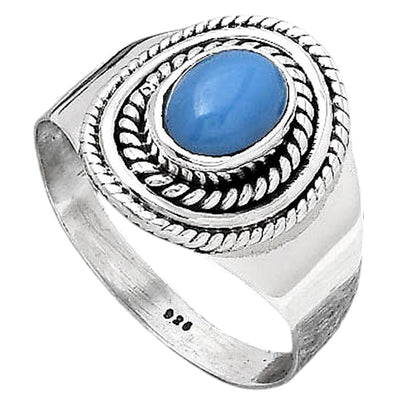 Natural Blue Chalcedony Ring size-7.5 R-1278 SDR246125