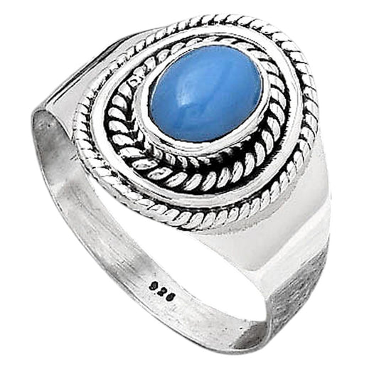 Natural Blue Chalcedony Ring size-7.5 R-1278 SDR246125