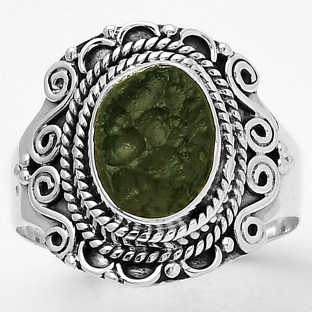 Natural Tektite Rough - Greek Ring size-7 R-1282 SDR246132