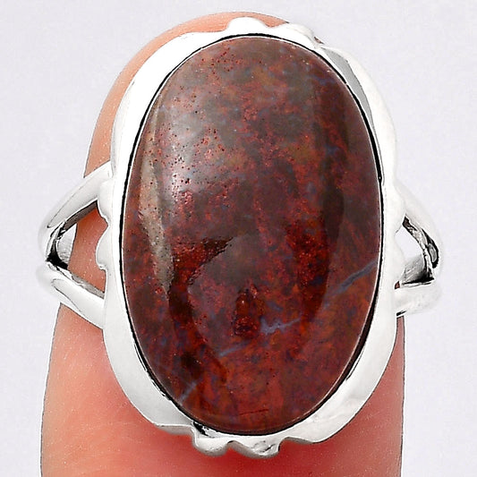 Natural Red Moss Agate Ring size-7 R-1657 SDR246134