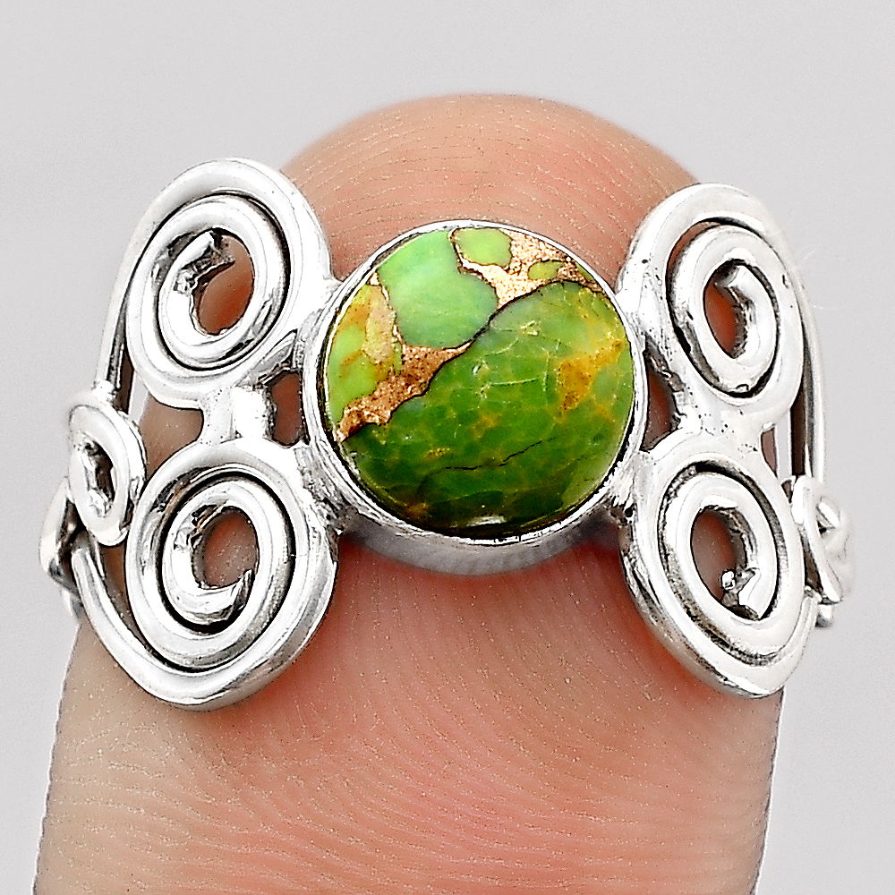 Copper Green Turquoise - Arizona Ring size-8.5 R-1658 SDR246192