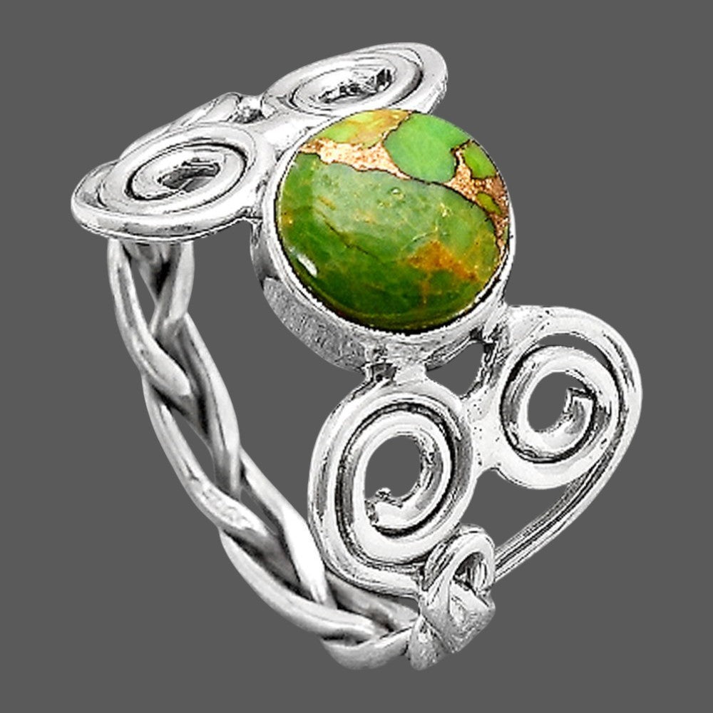 Copper Green Turquoise - Arizona Ring size-8.5 R-1658 SDR246192