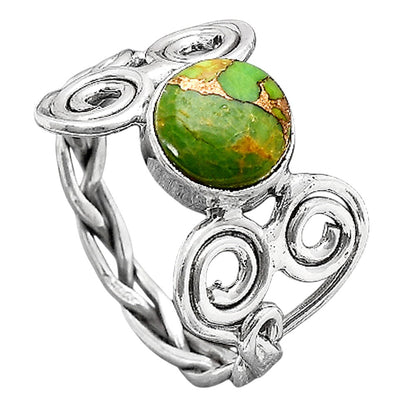 Copper Green Turquoise - Arizona Ring size-8.5 R-1658 SDR246192