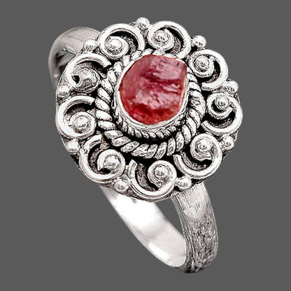 Natural Pink Tourmaline Rough Ring size-9 R-1563 SDR246199